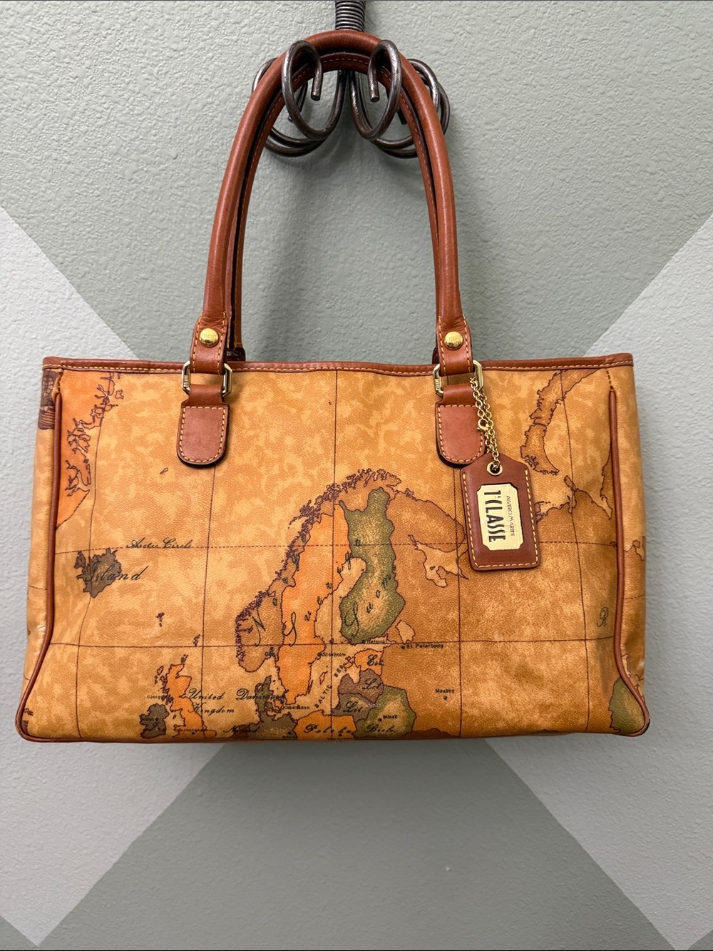 Alviero Martini Classe Geo Map Classic Map-Print Tote Bag